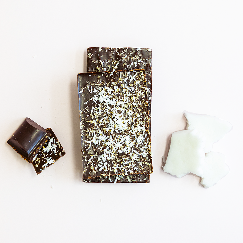 image Belovd Coconut Chocolate Bar with ingredients