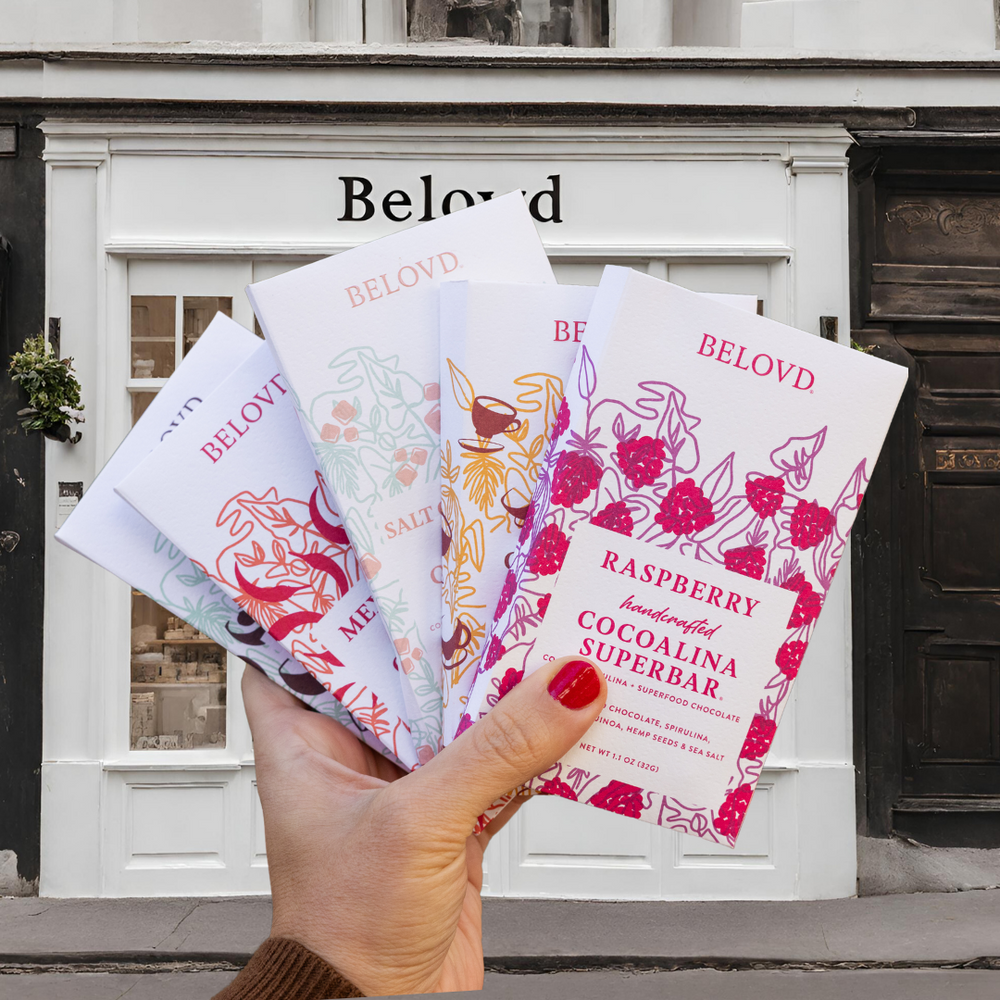 Hand holding give Belovd Chocolate bars