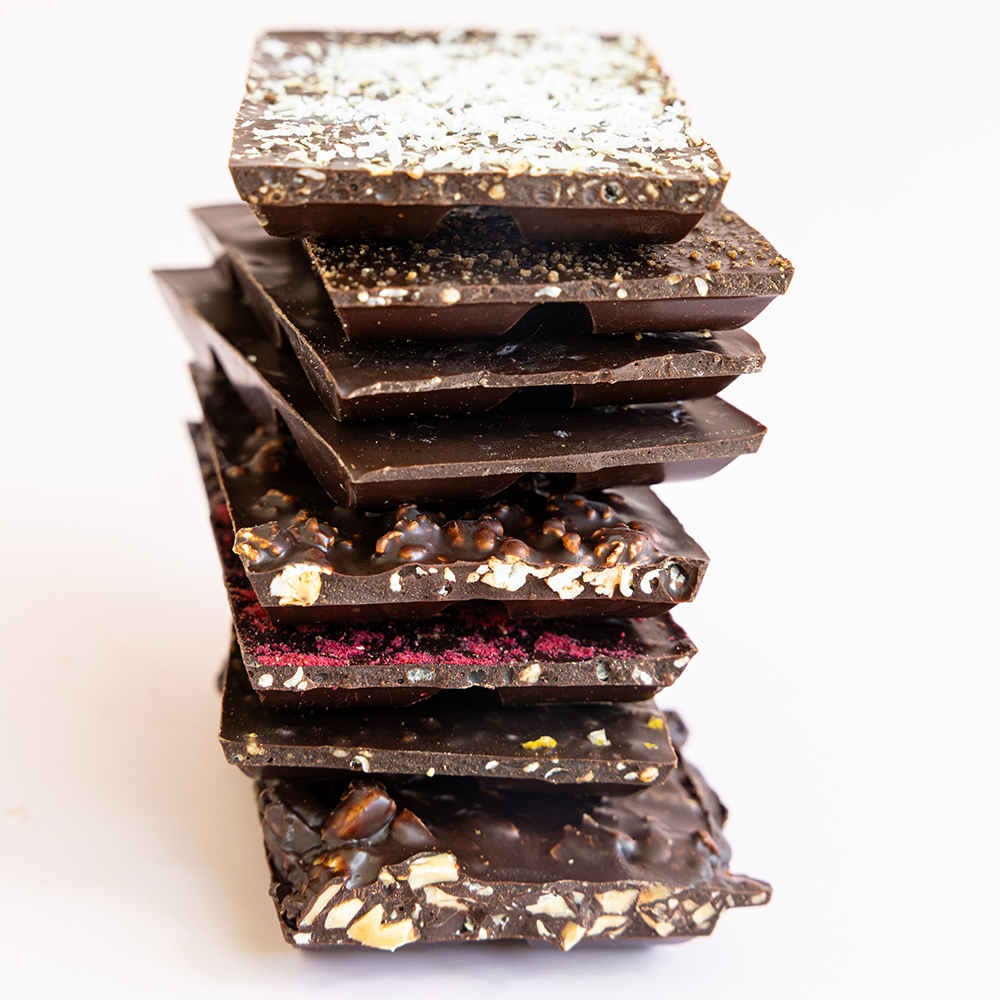 Stack of Belovd Chocolate bars