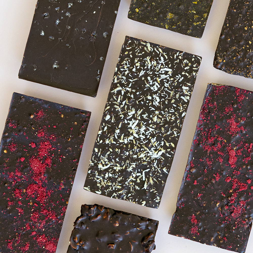 Rows of Belovd Chocolate bars